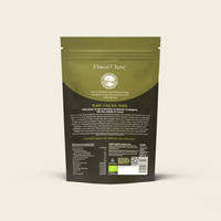 Raw Cacao Nibs — Back of Pouch with Ingredients and Origin