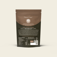 Raw Cacao Powder — Back of Pouch with Ingredients and Origin